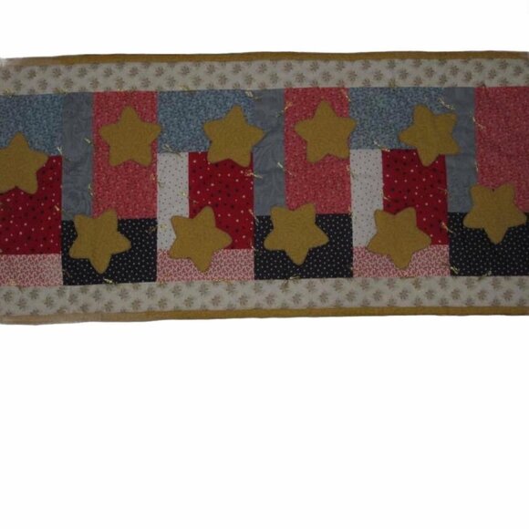 🛒$15 Handmade Patchwork Quilt Table Runner/Wall Hanging Home Decor 16"x40” #705 - Picture 1 of 4
